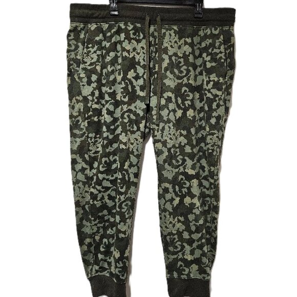 Pants - VINTAGE STYLE OLIVE BROWN TAN FLORAL CAMO PRINT CUSTOM SWEATPANTS  XL